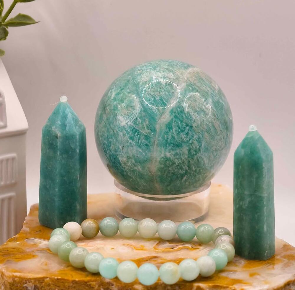4PC Amazonite Crystal Collection Lot